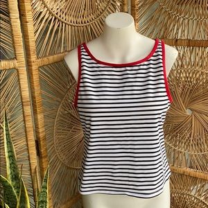 🌵 LANDS END Striped Athletic Swim Top